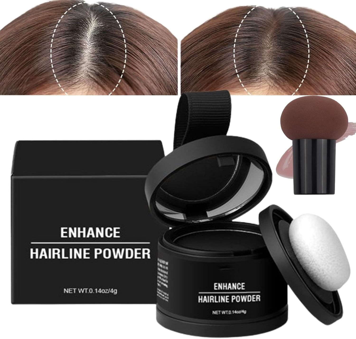 Waverloo Magic Root Cover Up, Waverlo Magic Root Cover Up, Waverly Magic Root Cover Up, 14 Colors Root Touch up Powder with Mirror, Instantly Conceals Hair Loss, Water Sweat Resistant (#06 Dark Brown)