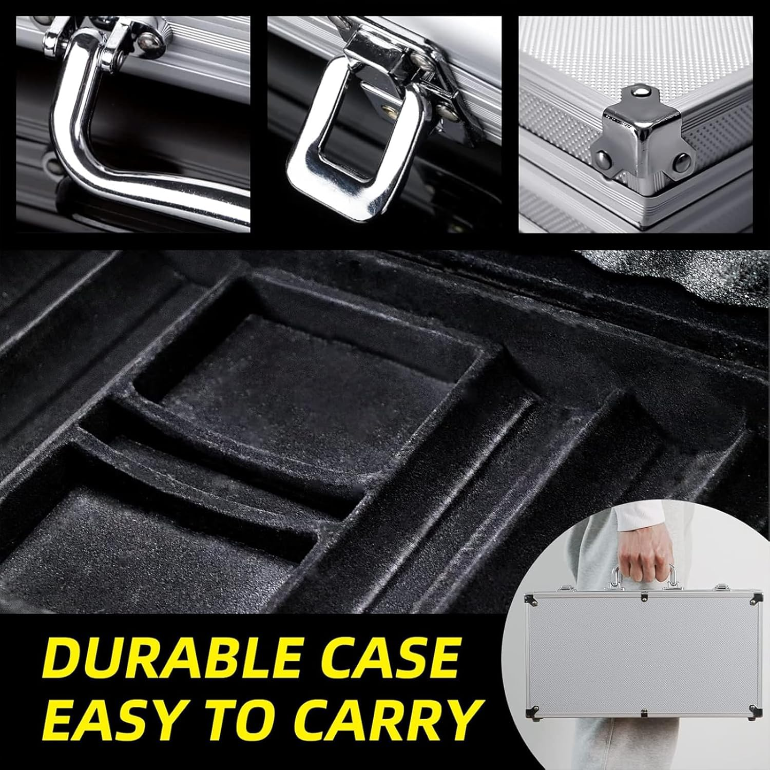 300PCS Casino Poker Chips Set, Gram 5 Colors Casino Chips Poker Set with Aluminum Travel Case, for Texas Home Game Nights,Holdem Poker Nights,Blackjack or Roulette Games