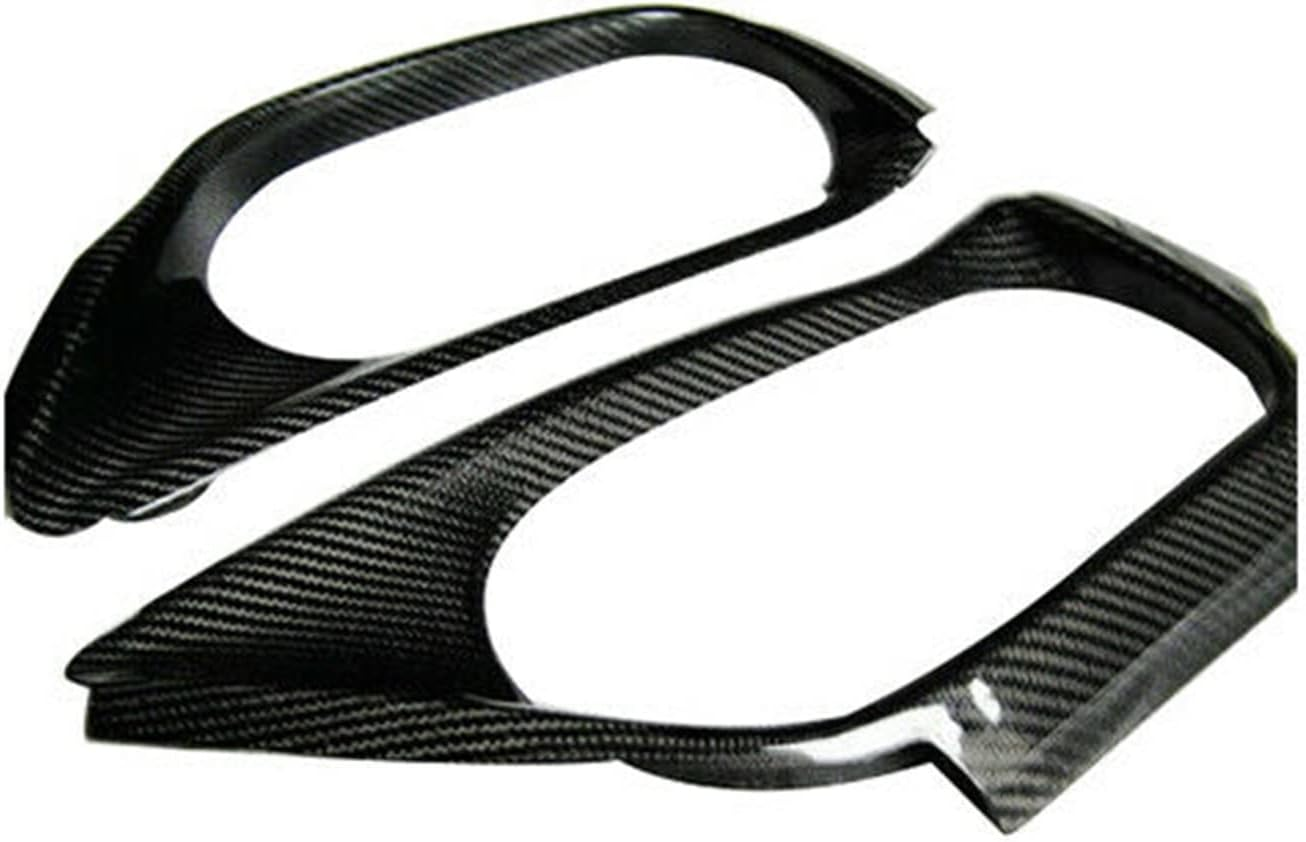 Muffler 2PCS Carbon Fiber Rear Exhaust Muffler Tip Pipe Frame Cover Trim Air Outlet Vent Lid Strip Compatible with Nissan GT-R R35 2008-2016 image number 3