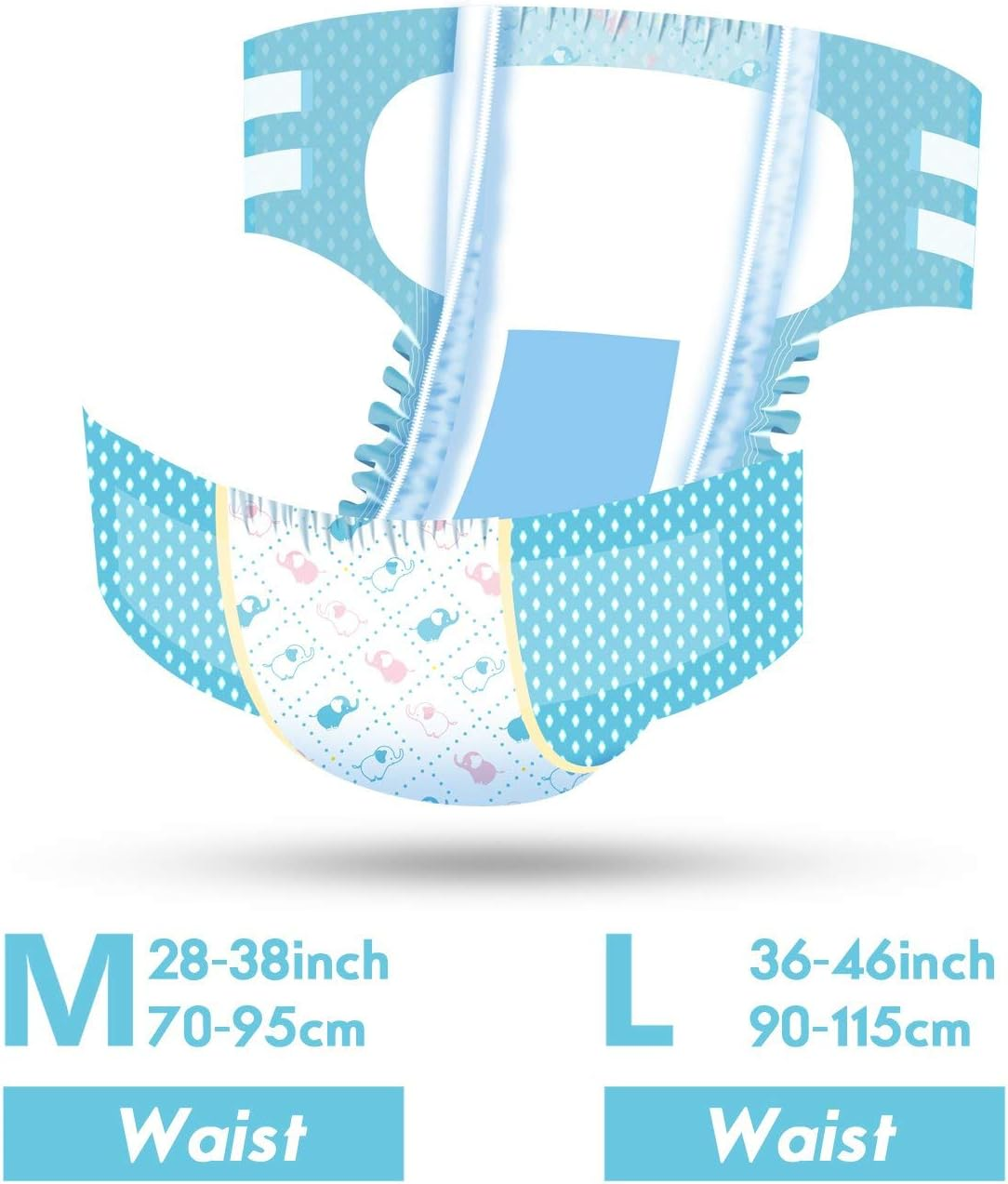 Littleforbig Printed Adult Brief Diapers 10 Pieces - Little Trunks L image number 2