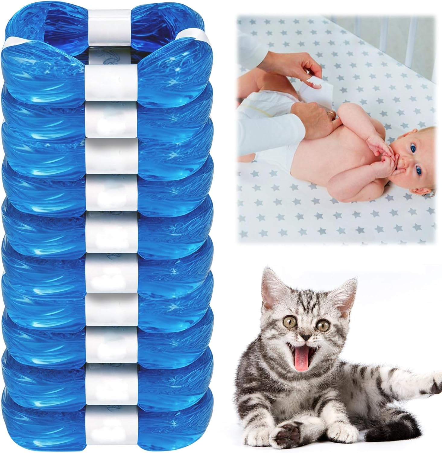 LOMUG Refill Cassettes for Cat Litter, Refill Bags for Cat Litter, Pack of 10 Cat Litter Refills, Litter Loose Refill Cassette, Littycat Refill Cassettes with Litter Loose (Blue)