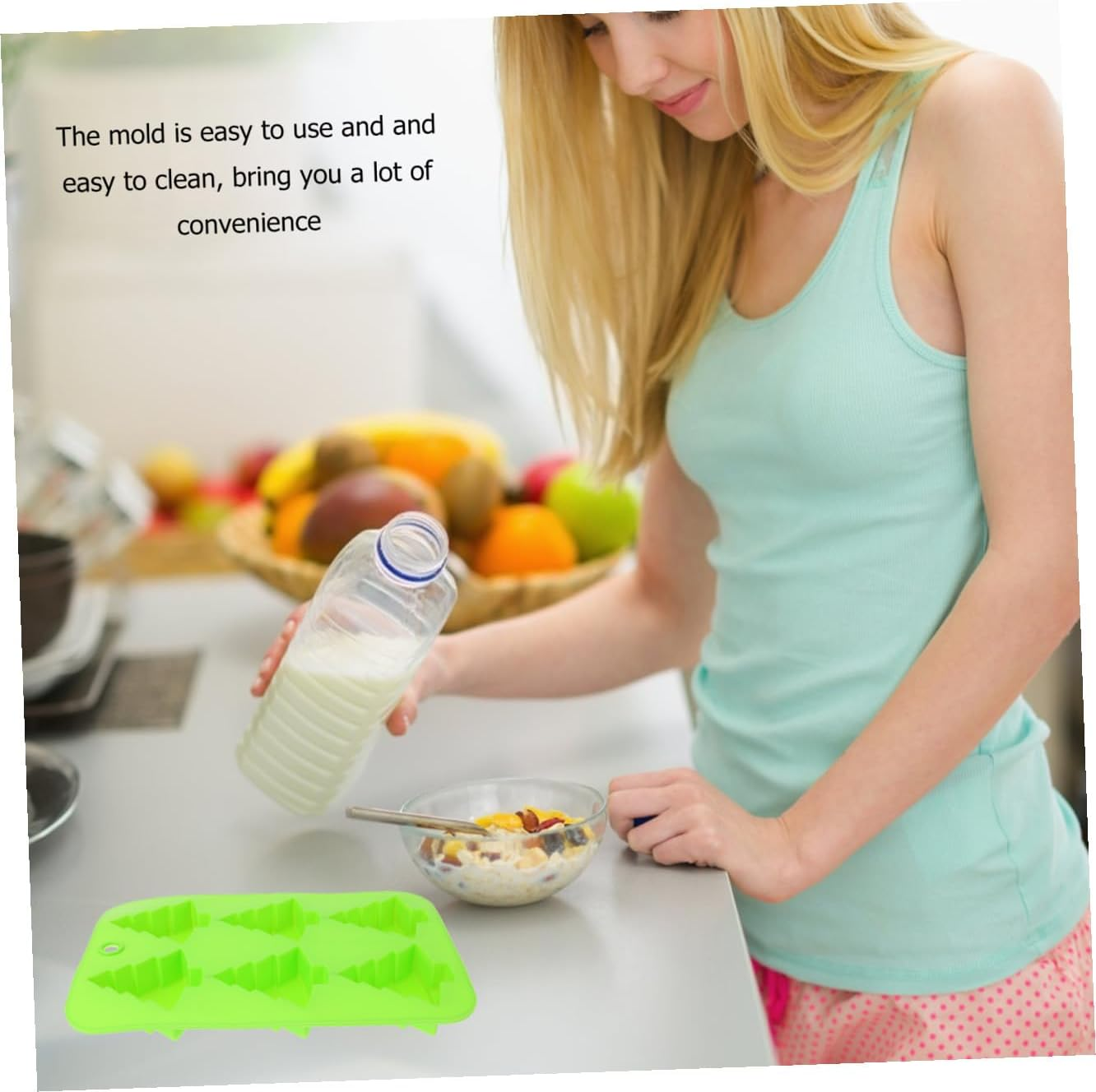 Baking Mould Set 2Pcs Christmas Tree Shape Fondant Mold Safe Silicone Material for Chocolates Cakes image number 5