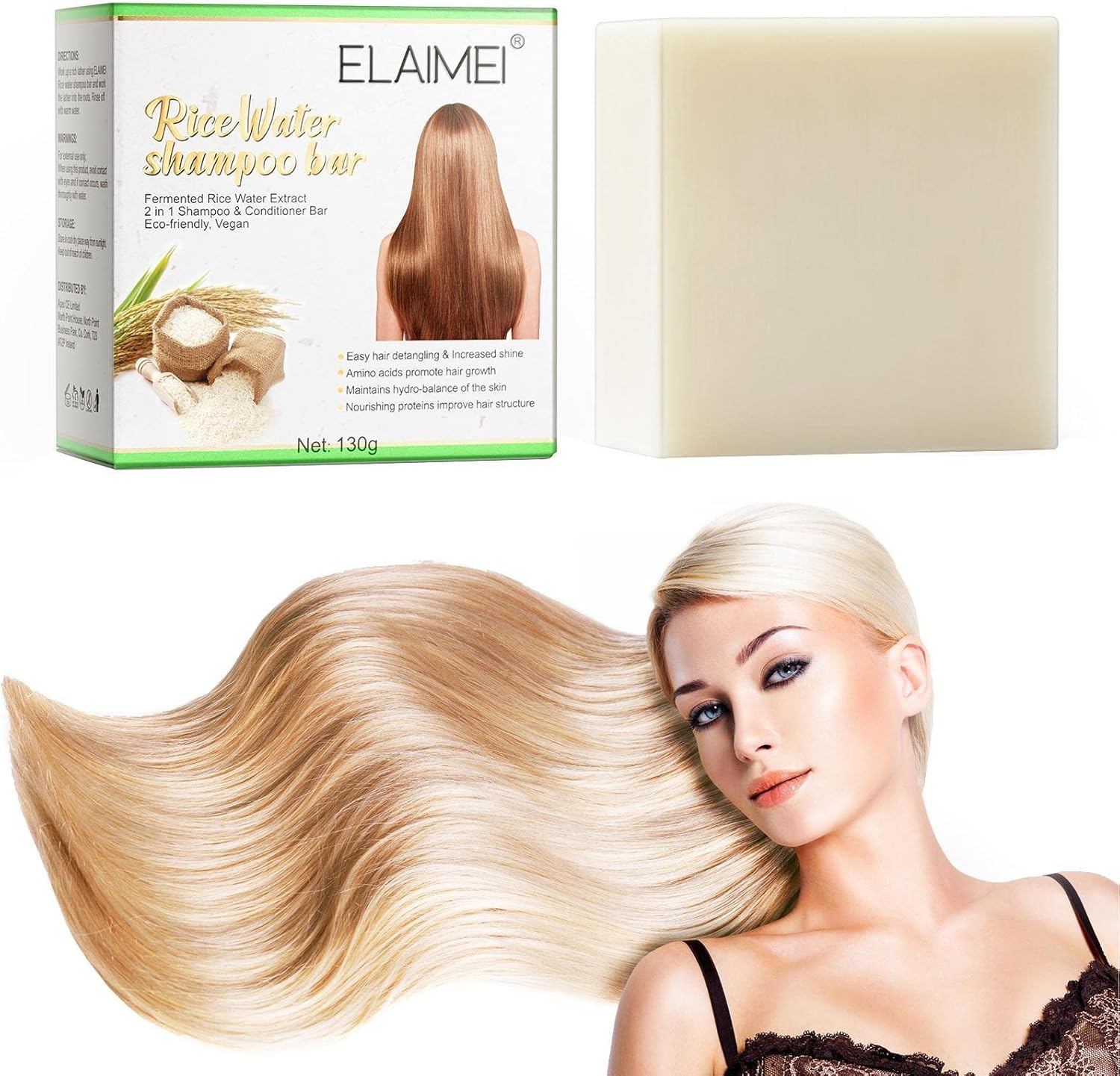 10 Pcs Hair Shampoo Bar | Natural Shampoo Bar with Nourishing Rice Water Formula - Hair Repair Care for Men & Women, Promote Strong and Healthy Hair M/B image number 4