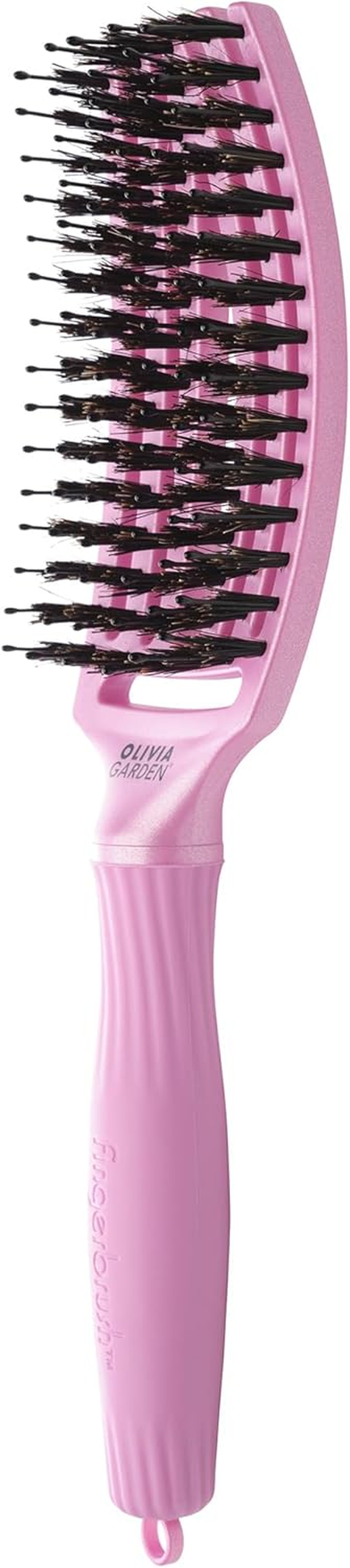 Olivia Garden Fingerbrush Combo Medium Arctic Lights Celestial Pink | Hair Brush Limited Edition Pink | Care Ionic Boar & Nylon image number 2