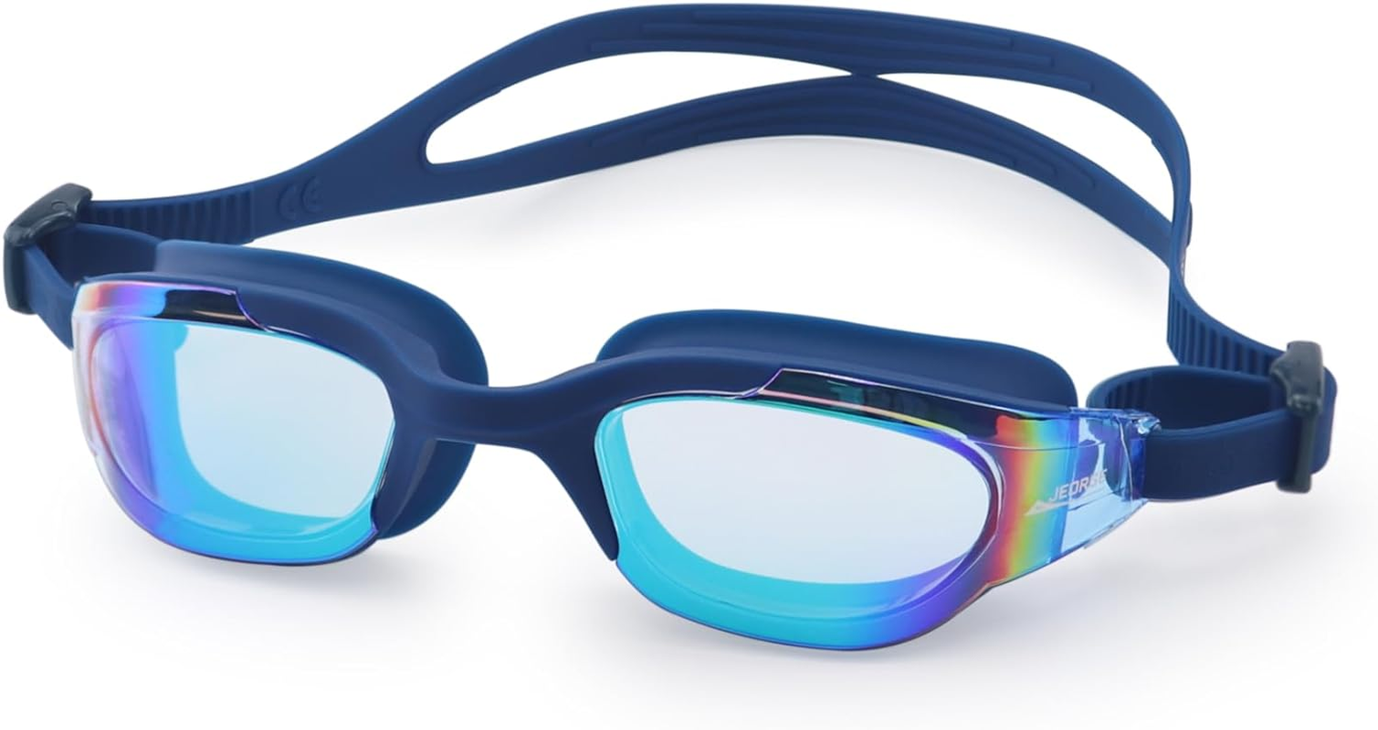 JEORGE Swimming & Triathlon Goggles, Wide Vision Lens Anti-Fog UV Protection Unisex Adult