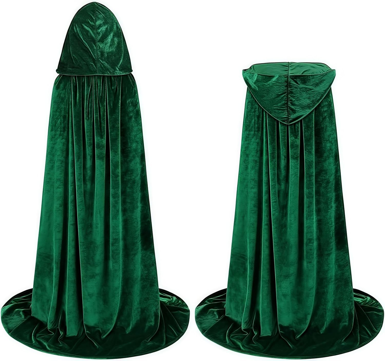 Halloween Costume for Men'S Women Cosplay Green Cloak Robe Costume Halloween Tunic Hooded Uniform Halloween Costume Accessories (Green, 170Cm) image number 2
