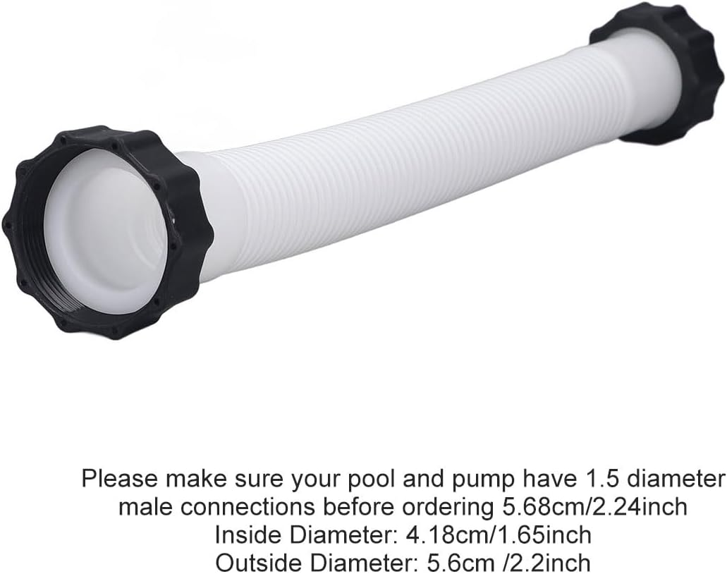 Pool Pump Replacement Hose 1.5In Nut Diameter White 4.18Cm 1.6In with Set 5.6Cm 2.2In for inside Diameter Pool Hoses (0.4M) image number 2