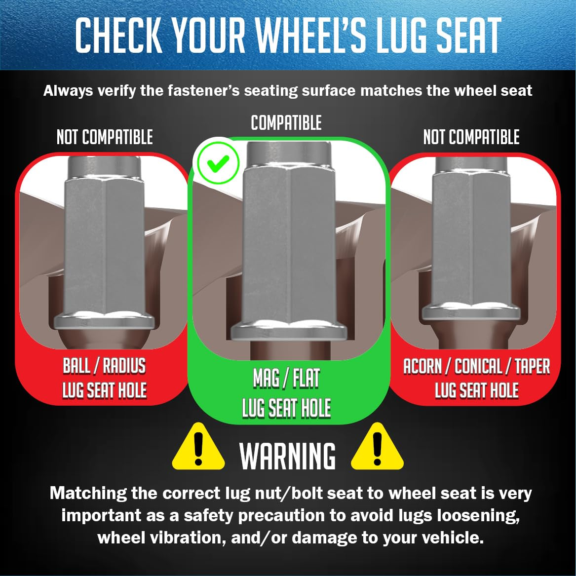 Wheel Accessories Parts 16 Pcs M10X1.25 Thread Flat Seat 28Mm 1.10" Long Lug Nuts Chrome 14Mm Hex Fits Yamaha Viking Wolverine image number 6