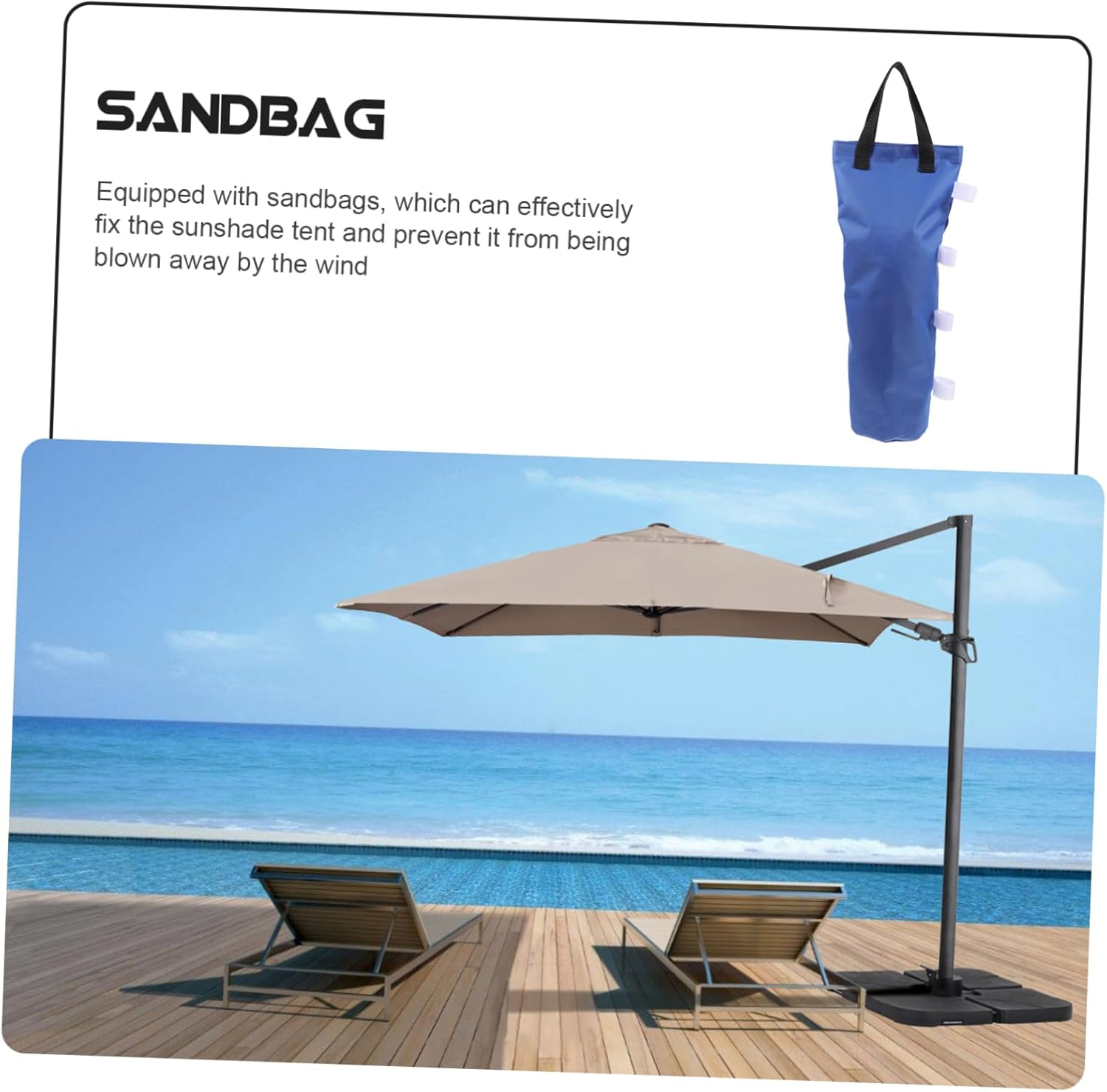 Abaodam 4Pcs Tent Weights Water Sand Fillable Umbrella Base Weight Bags for Outdoor Canopy Beach Umbrella and Camping Activities Portable and Windproof image number 4