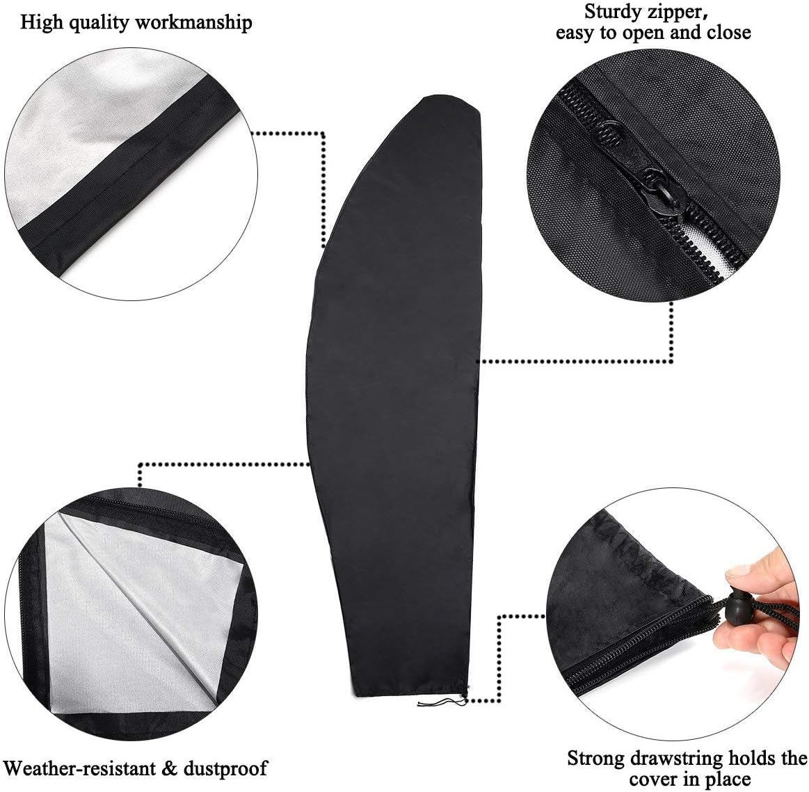 Cantilever Umbrella Cover for 7-11 Ft, Patio Umbrella Covers with Zipper, Waterproof Uv-Resistant Patio Umbrella Zipper Cover, All-Weather Protection Cover with Storage Bag, Outdoor Umbrellas Large image number 6