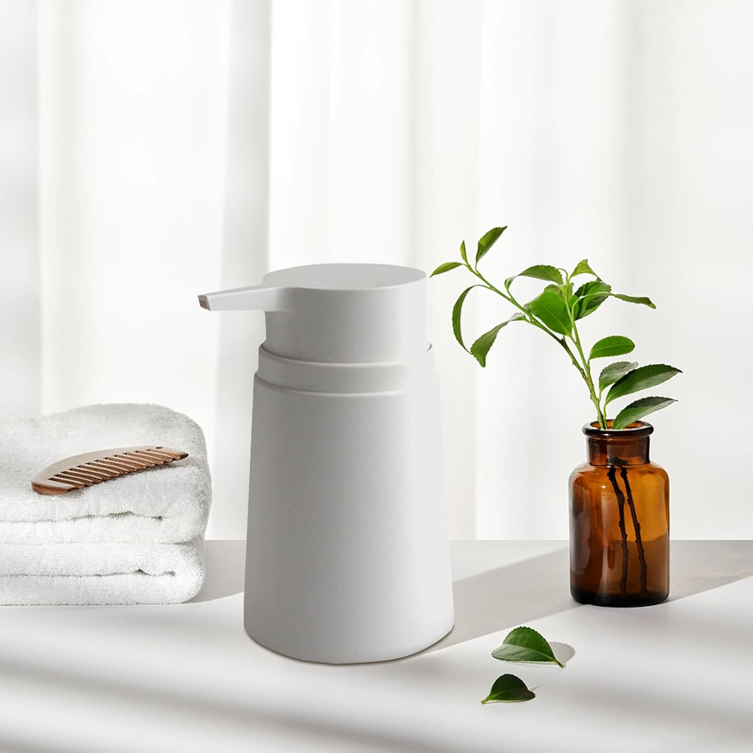 Topsky Soap Dispenser with Plastic Pump, 320Ml Liquid Hand Soap Dispenser, Rustproof Pump for Kitchen & Bathroom, Great for Lotions, Essential Oil, Liquid Soaps, 2 Pack (White)