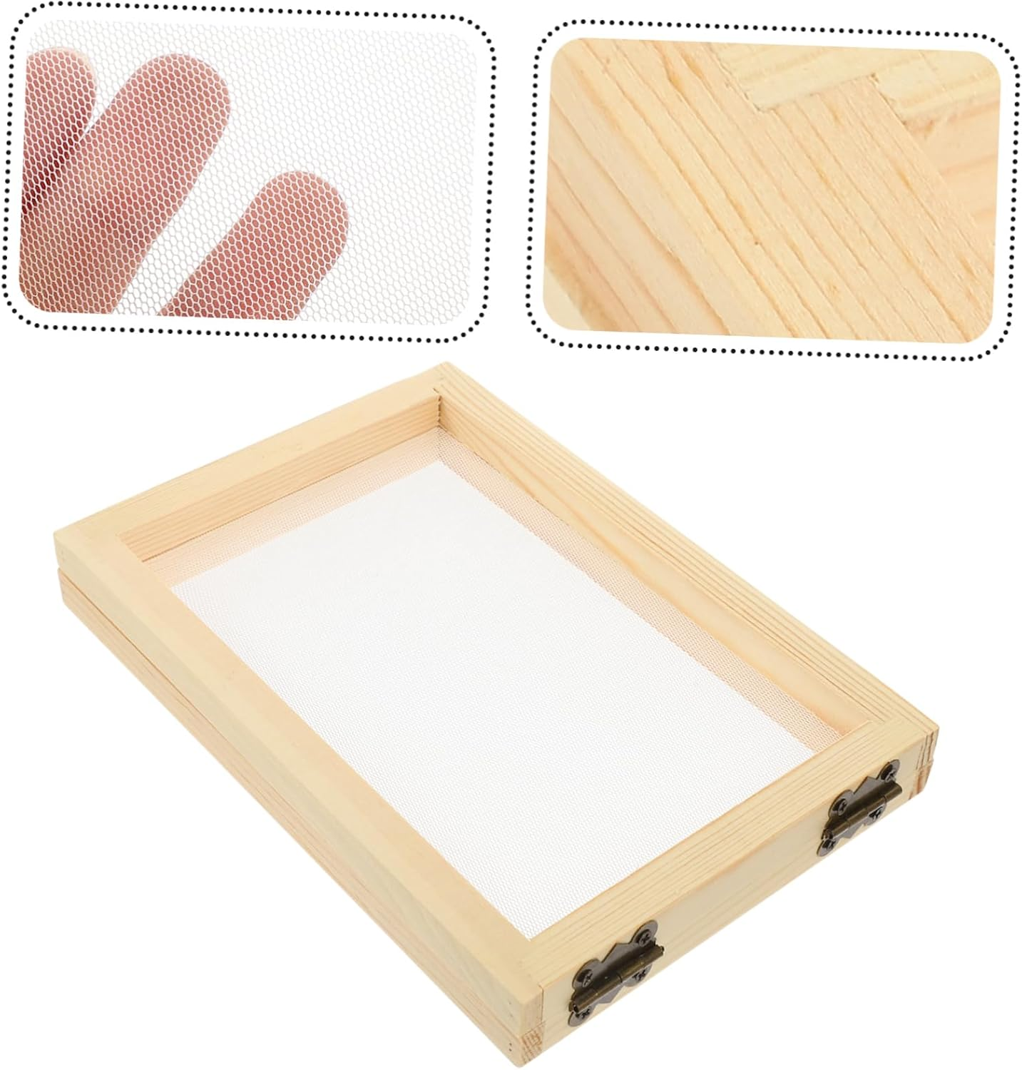 PLAFOPE Paper Frame Recycled Paper Screen Deckle with Mesh Making Tools Making Screen Kit Making Kit Mould and Deckle Crafts Supplies Micro-Wave Oven Wooden Child image number 4