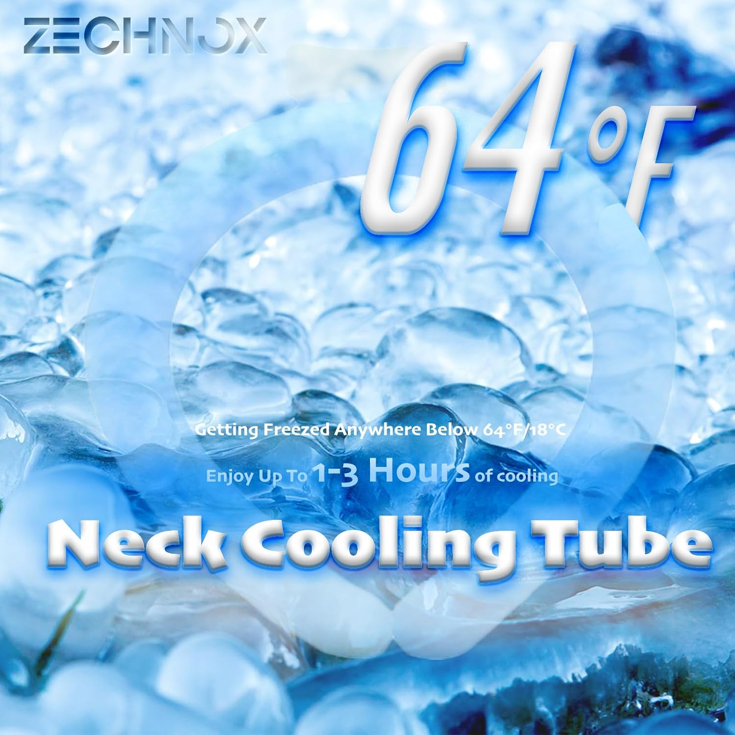 Neck Cooling Tube,2 PCS Pack with Carry Bag,Reusable Ice Pack,Neck Coolers for Hot Weather,Ice Ring for Summer Heat,Personal Cooling Device,Ideal for Sports,Outdoor Activities (Light Blue+White) image number 6