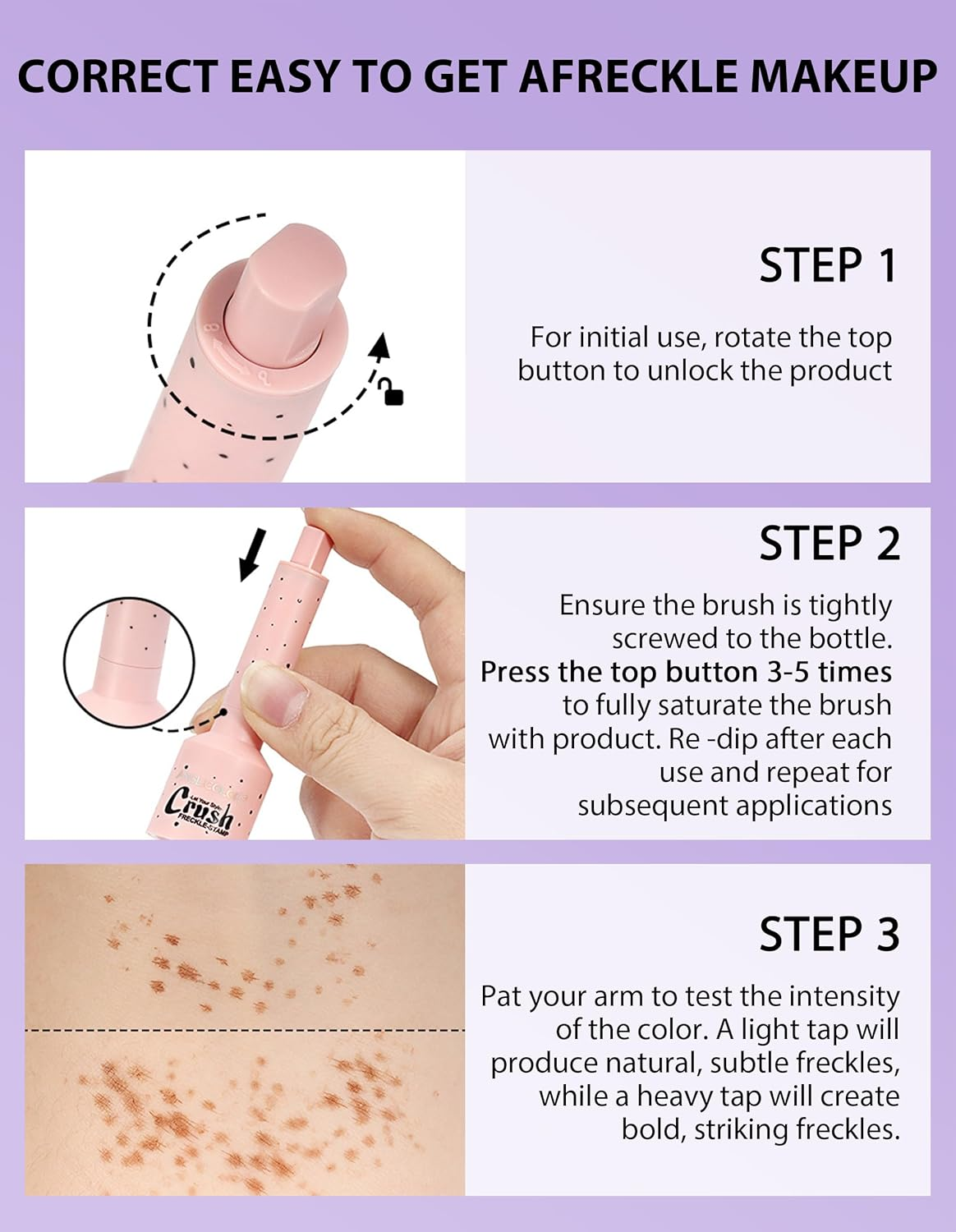 Erinde Natural Faux Freckle Stamp Pen, Waterproof Long-Lasting Natural Freckle Makeup Stamp, Quick Dry Easy to Use Freckle Tool for Women and Men, Beginners & Professionals Face Makeup #03 image number 4