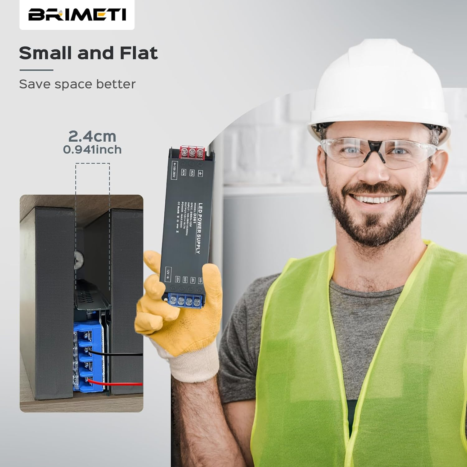 LED Driver 12V 400W, BRIMETI LED Transformer Slim LED Power Supply 33.3A Adapter AC 240V to 12V DC Low Voltage, Constant Voltage, Suitable for LED Light Strip image number 1