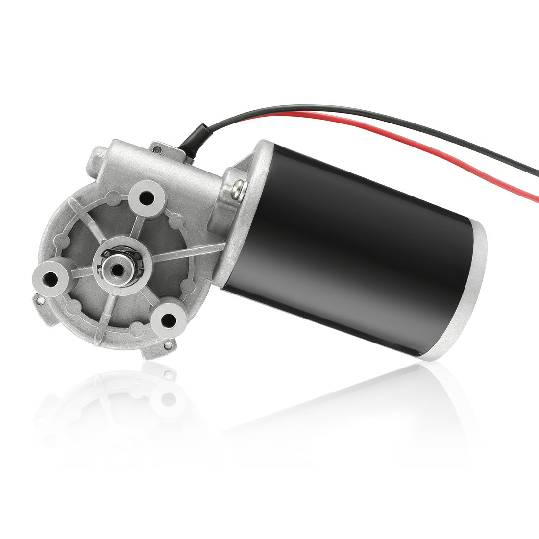 Uxcell DC24V 80W 100RPM 8N.M Reversible Worm Gear Motor High Torque Speed Reducing Electric Gearbox Motor-Jcf63R