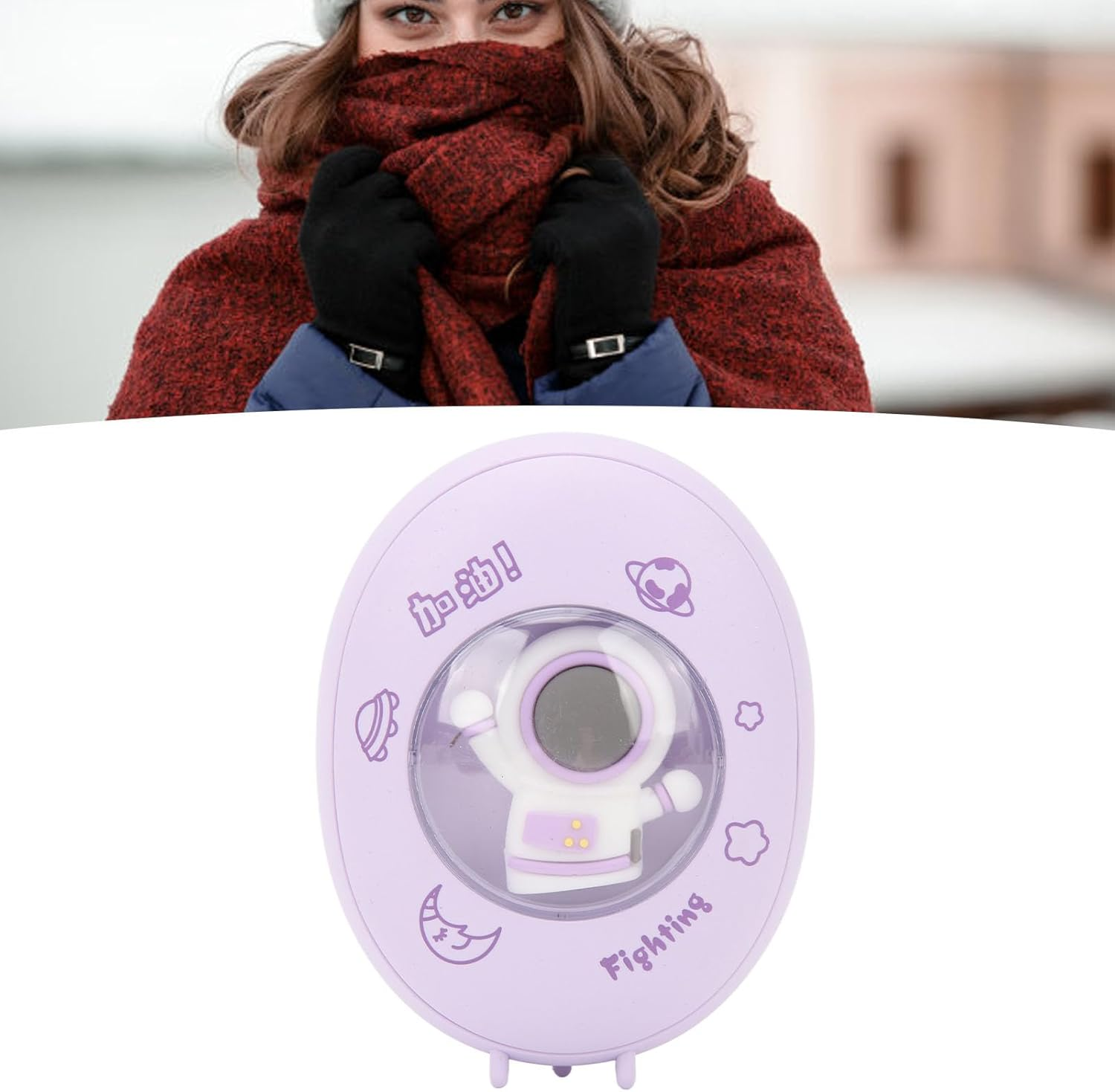 Hand Warmer, ABS Electric Hand Heater Portable Safe Rechargeable for Outdoor (Purple) image number 3