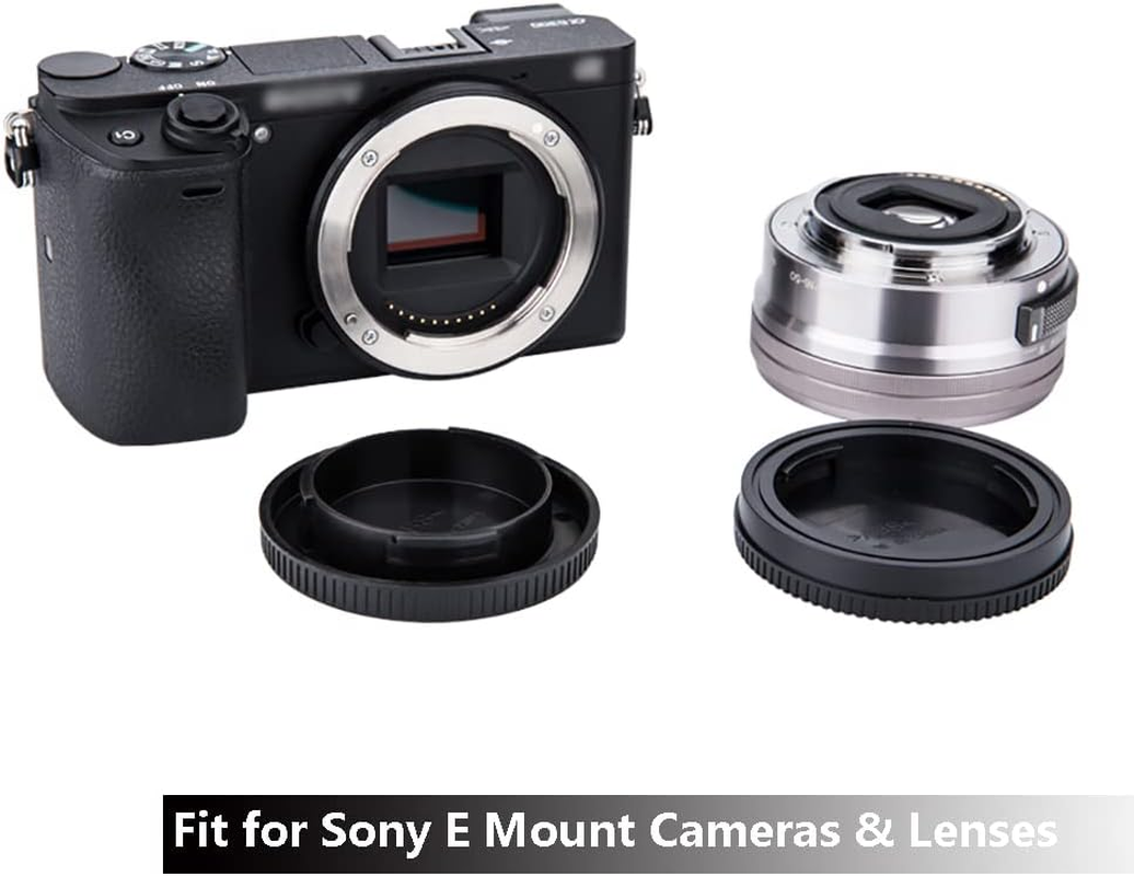 JJC 2-Pack Sony E Mount Body Cap + Rear Lens Cap for Sony A7V A7M5 A7R V A7R IV A7RIII A7RII A7 IV A7III A7II A9 II A9 III A6700 A6600 A6400 A6300 A6100 A6000 A5100 Sony E Mount Cameras & Lenses image number 3
