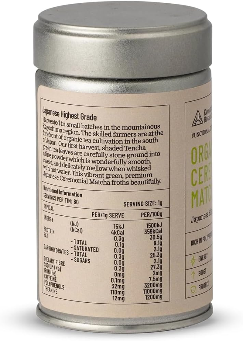 EVOLUTION BOTANICALS Organic Ceremonial Matcha Japanese Highest Grade 80G image number 1