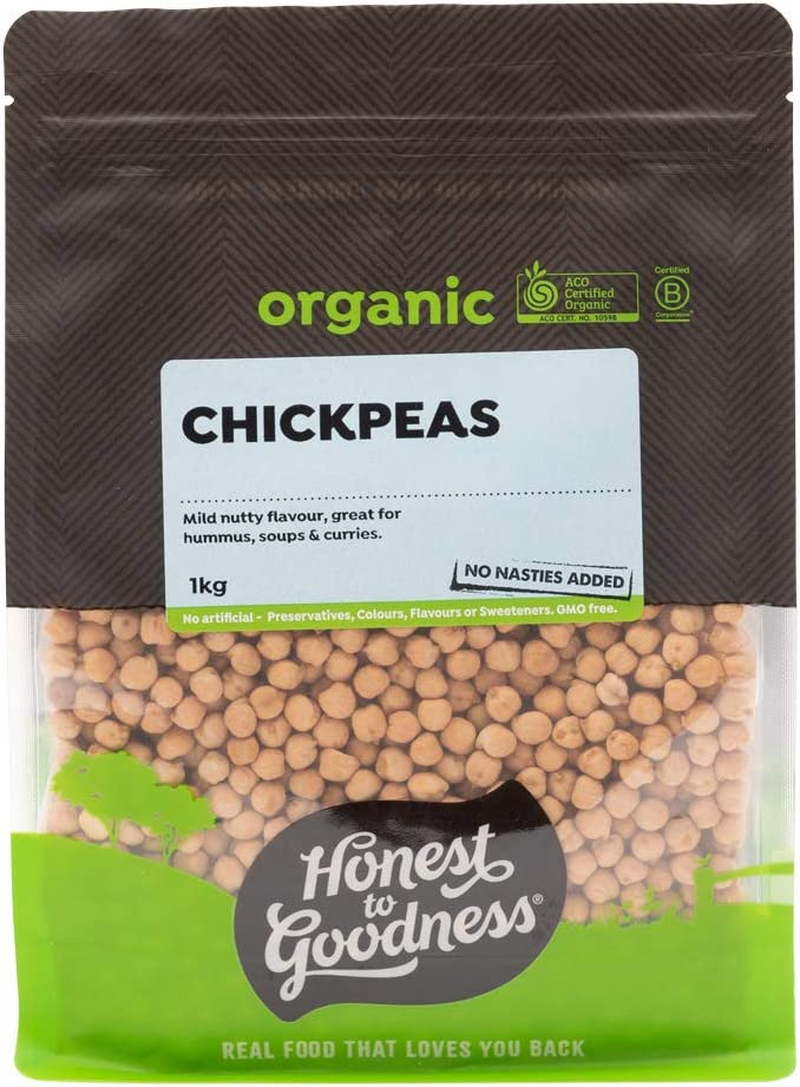 Honest to Goodness Organic Chickpeas, 5Kg - a Hearty and Nutritious Legume. from Creamy Hummus to Hearty Soups, Their Earthy Taste and Texture Is a Pantry Favourite.