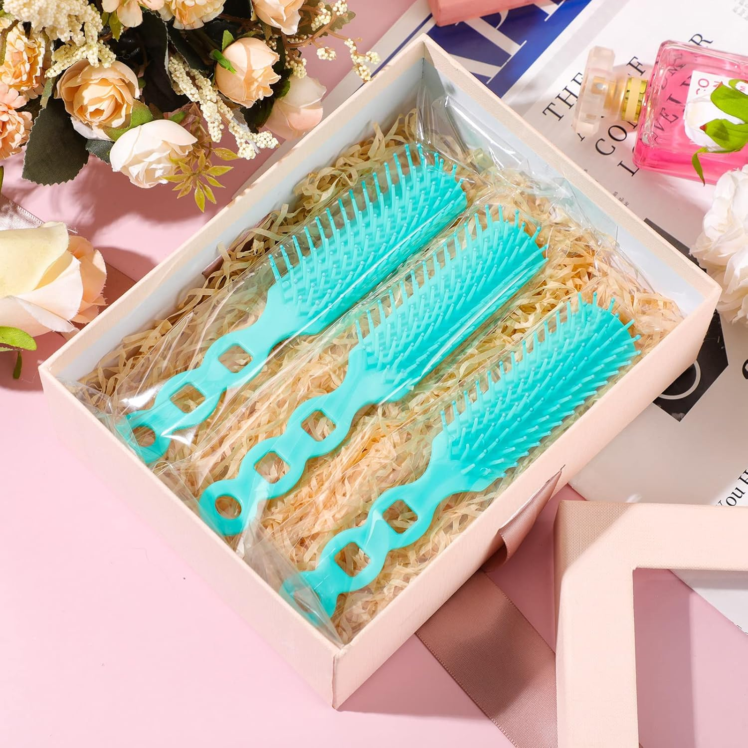 36 Pcs Hair Brushes Bulk for Homeless, Disposable Hair Brushes Nylon Bristles Detangling Brush for Chairty Donation Shelter Hotel Supplies image number 3