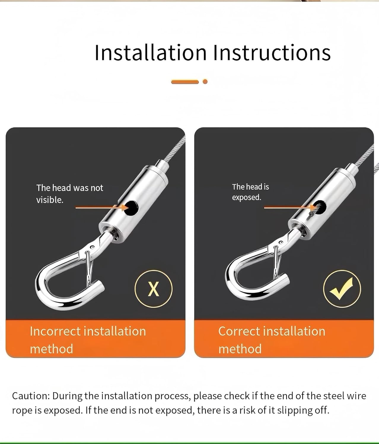 LORJE 2 PCS Adjustable Picture Hanging Rope Kit,1.5Mm Heavy Duty Stainless Steel Rope for Mirror Hanging Wire Kit Hardware, Billboards Hold up to 30Kg (2 Meters) image number 2