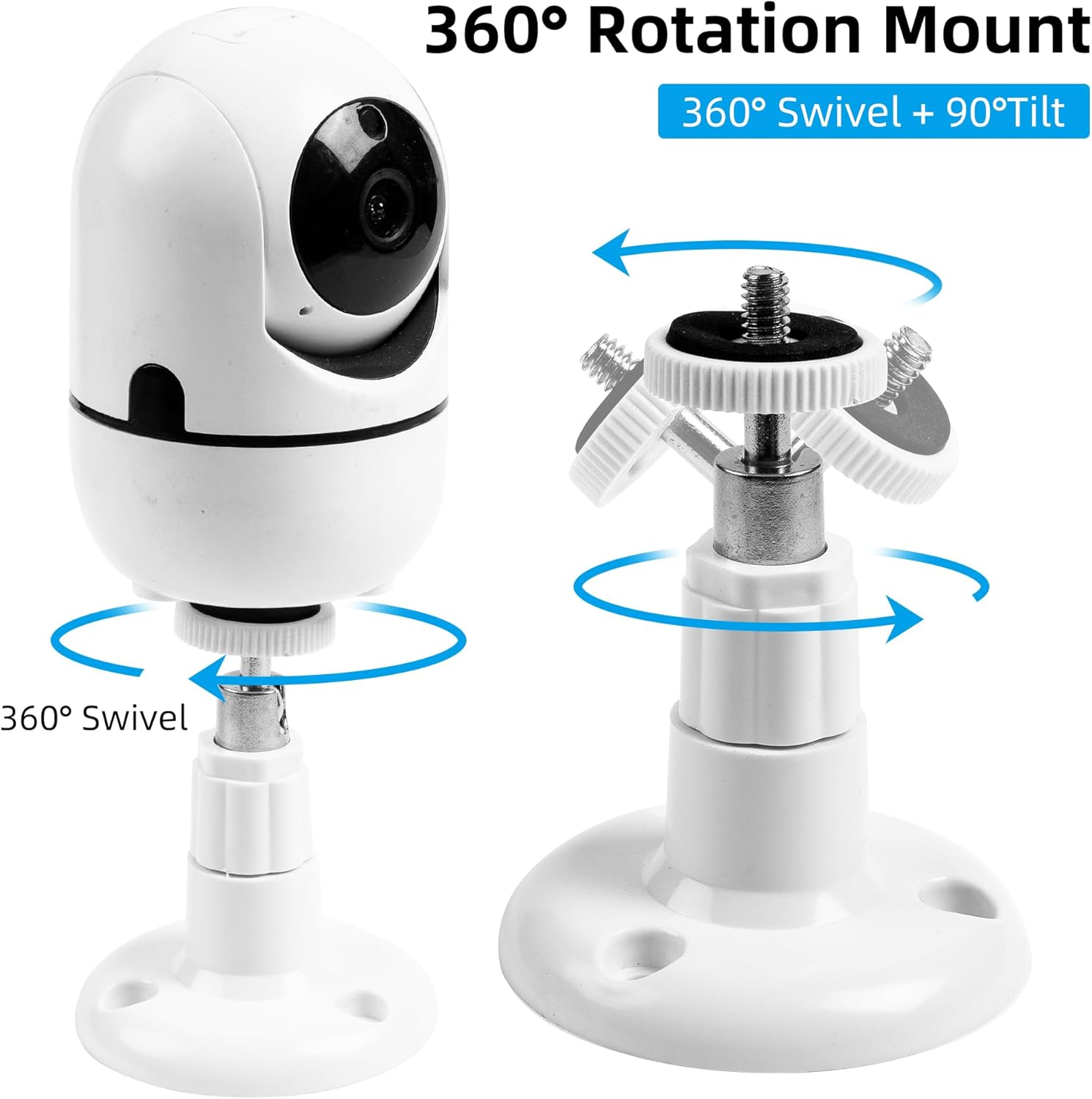 4 Pack Security Wall Mounting, Mount Bracket Compatible with Arlo Pro, Arlo Pro 2, Arlo Ultra, Arlo Pro 3, Arlo Go, 360 Degree Adjustable Bracket for 1/4 Screw Camera with Same Interface (4 Pack) image number 2