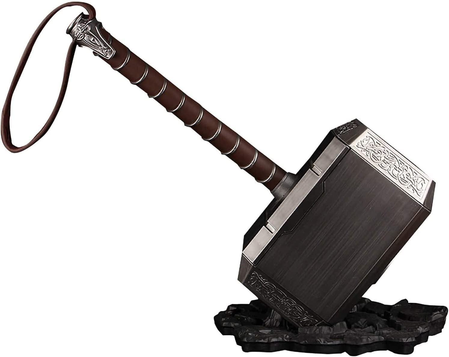 Damdos Halloween Prop 1:1 Thor'S Hammer Thunder Hammer+ Stand Base ABS Thors Hammer Cosplay Birthdays Gifts