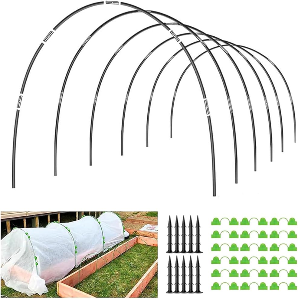 Springup 36PCS 3.8Ft/1M DIY Garden Hoops Grow Tunnel Trellis Arch, Greenhouse Hoops for Raised Beds, Rust-Free Fiberglass Support Hoops Frame, Plant Stakes, Outdoor Gardening Supplies (Green)