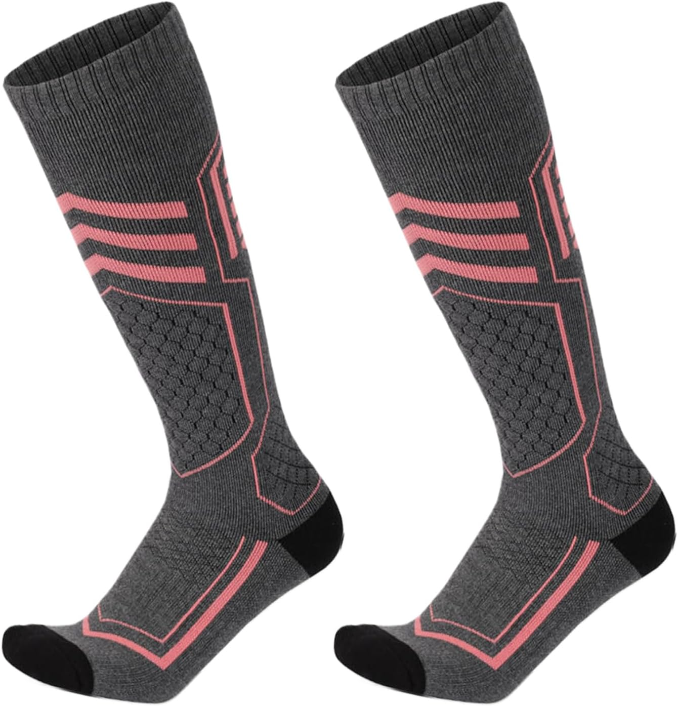 Dress Cici Ski Socks for Winter, Thick Cushioned Knee High for Cold Weather -Unisex (2 Pairs) image number 2