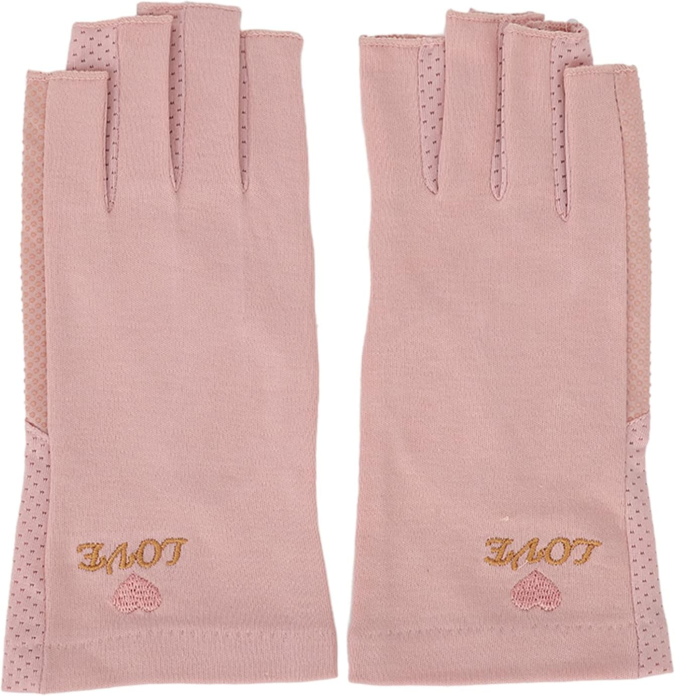 OEBUAFI Manicure Protective Cover, for UV Nail Lamp with Fine Stitching for Home Salon, Elastic and Breathable Cotton Fingerless, Suitable for Most Girls (Pale Pinkish Grey) - Light Yellow image number 6