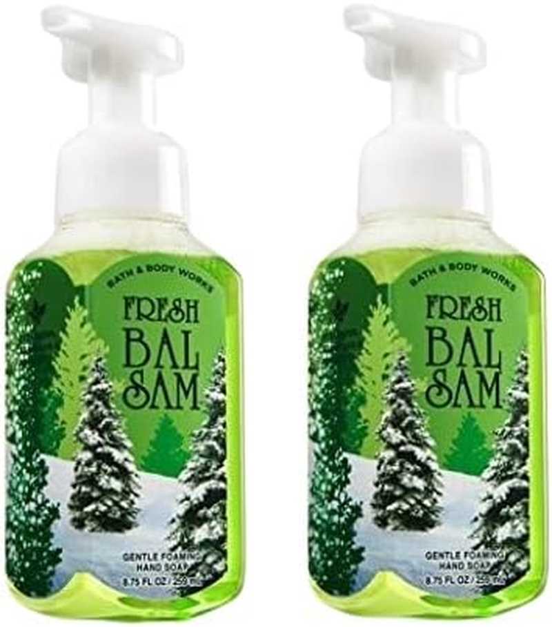 Bath & Body Works Fresh Balsam Hand Soap - Pack of 2 Fresh Balsam Pine Tree Scent Gentle Foaming Hand Soaps - Christmas Winter 2015