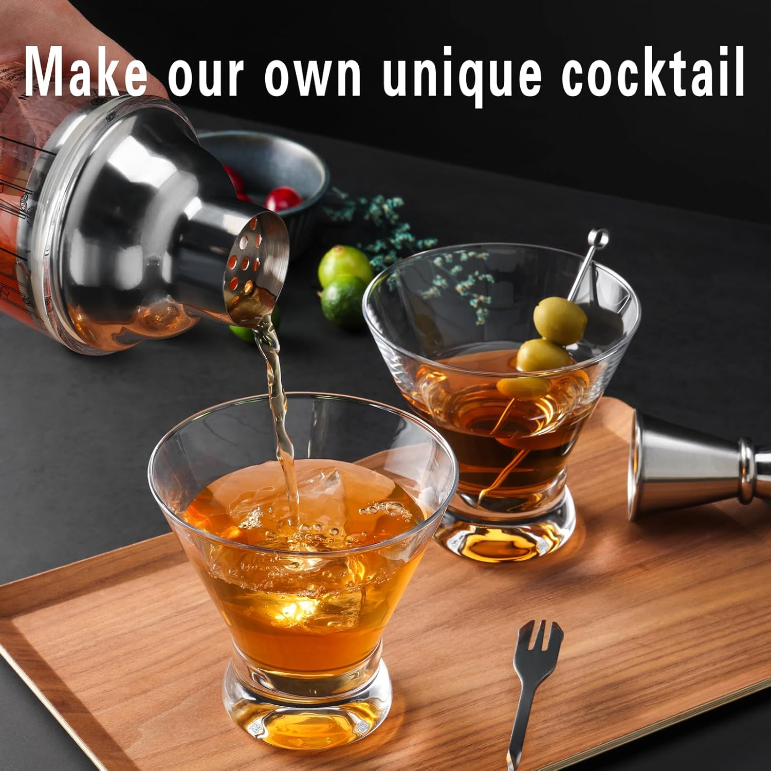 WOTOR Stemless Martini Glasses Set of 4, 8Oz Cocktail Glass Set, Fancy Modern Martini Cups for Bar, Short and Small Margarita Glasses image number 5