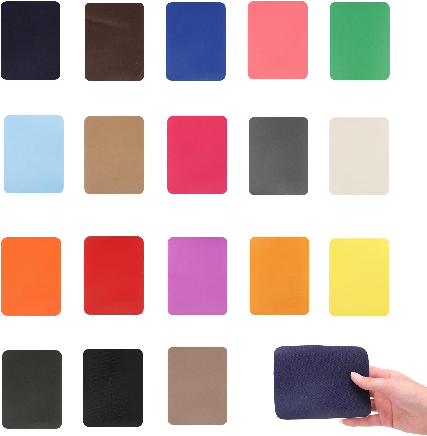 18 Pcs Fabric Iron-On Patches, 10.5 X 13.2Cm Repair Patches for Clothes, Premium Adhesive Backing for Jackets Jeans & DIY Crafts Iron-On Transfers (18 Assorted Colors) image number 4