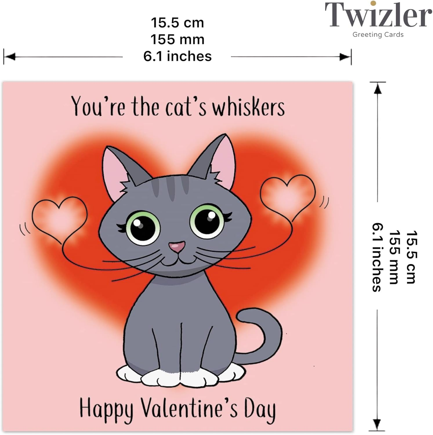 Twizler Funny Valentines Card from the Cat - Humorous Valentine&rsquo;S Day Card from Cat image number 5