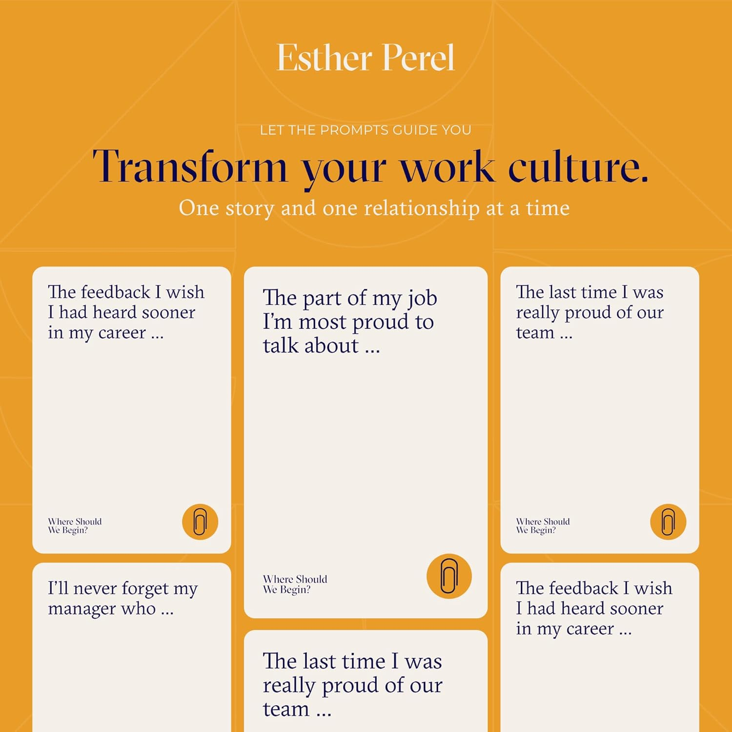 ESTHER PEREL Where Should We Begin? at Work &ndash; Conversation Cards for Teams Culture Amp &ndash; Office Games & Team Building Games for Work &ndash; 100 Talking Point Cards to Build Trust & Connection image number 2