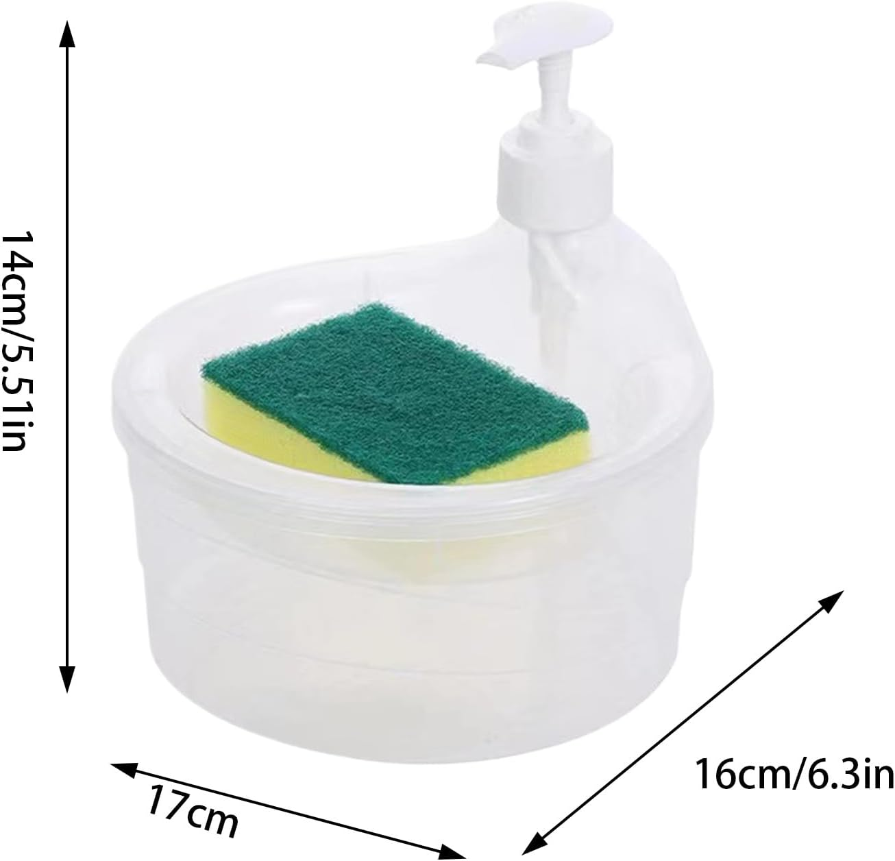 Dishwashing Soap Dispenser - Household Dish Soap Dispenser Bowl | Sponge Holder Sink Dish Washing Soap Dispenser, 2-In-1 Kitchen Sink Countertop Organizer with Sponge