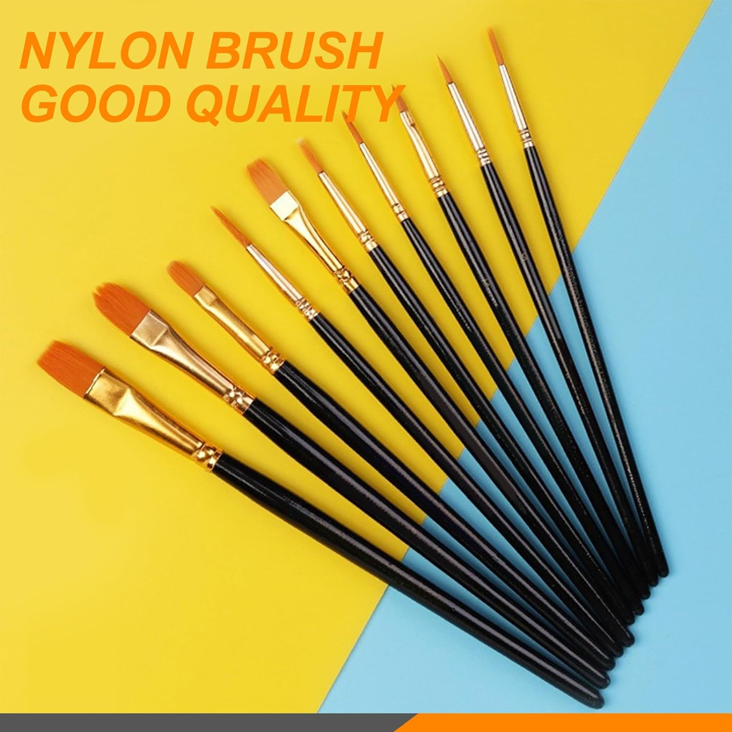 Rustark 20Pcs Pearlescent Paint Brush Set Professional Watercolor Brushes round Pointed Tip Nylon Hair Artists Paintbrushes Watercolor for Oil Acrylic Miniature Detailing Painting, Black image number 1