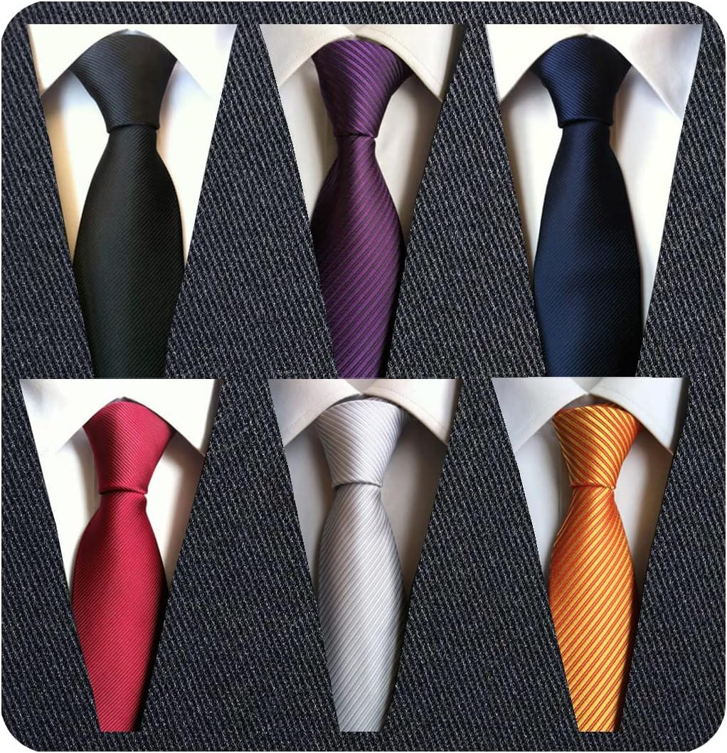 Adulove Men'S Necktie Classic Silk Tie Woven Jacquard Neck Ties 6/9 / 12 PCS