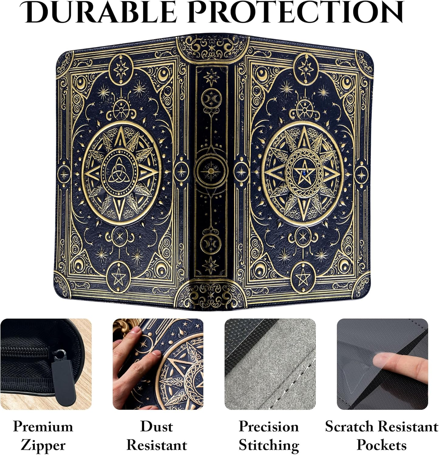 Star Mage Trading Card Binder - 9 Pocket Ringless TCG Binder - Premium Faux-Leather - 432 Side-Loading Pockets - Perfect Storage Holder for MTG, and Many TCG & Trading Card Collections (Blue Jewel) image number 6