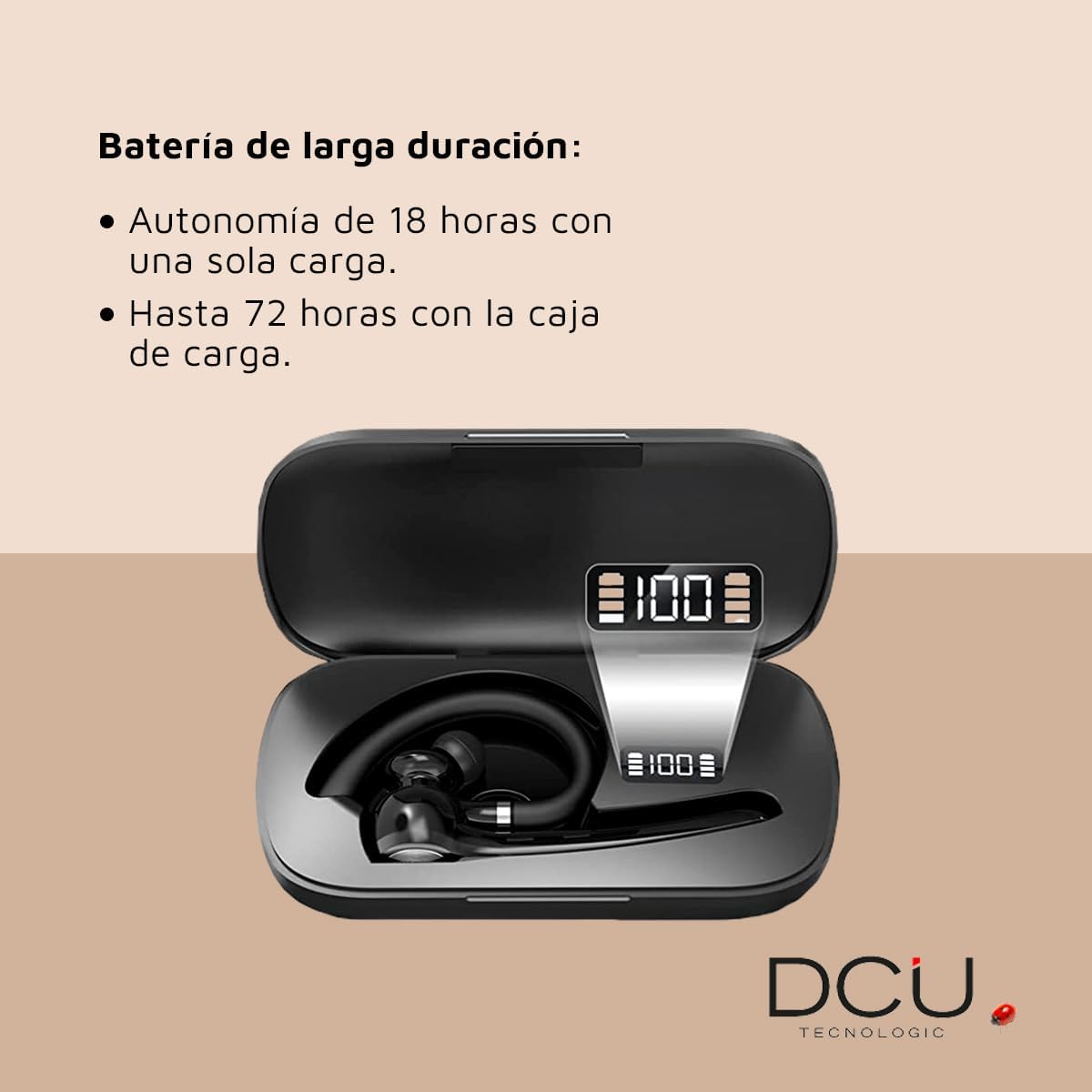 DCU TECNOLOGIC Wireless Headphones - Mono Bluetooth 5.0 Action Pro Headset - Make and Receive Calls - Dual Point Connectivity image number 6