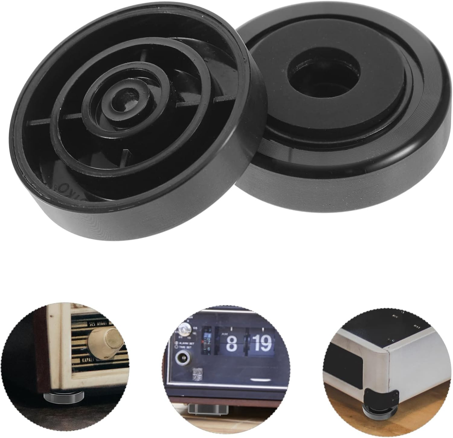 QUMIIRITY 4Pcs Black Metal Speaker Isolation Feet Pads, Vibration Dampers and Shockproof Spikes for Hifi Amplifiers, Subwoofers, and Audio Equipment, 40X12Mm, Suitable for Home Theater Sound Systems image number 6