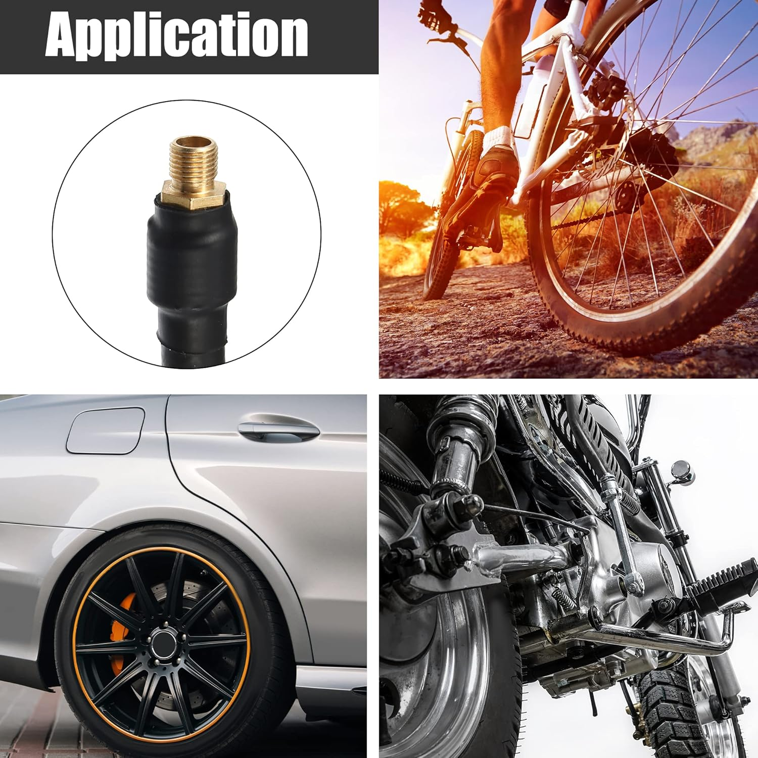 X AUTOHAUX 2M Tire Inflator Extension Hose Chuck Adapter Quick Connect Air Pump Tube High-Pressure Tire Valve Connection Pipe for Car Truck Bike MTB Copper Rubber image number 1