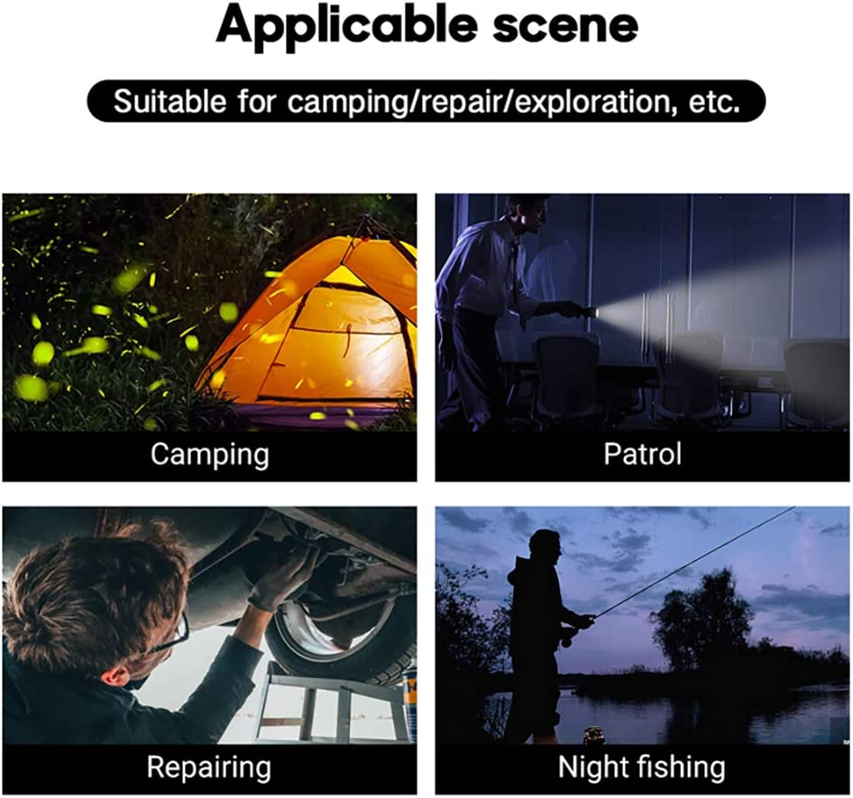 LED Flashlight, USB Rechargeable Flashlights, Super Bright 6000 Lumen P50 Flashlights, Rechargeable Tactical Waterproof Flashlight with Zoom for Camping, Hiking and Emergencies Built-In Battery image number 5