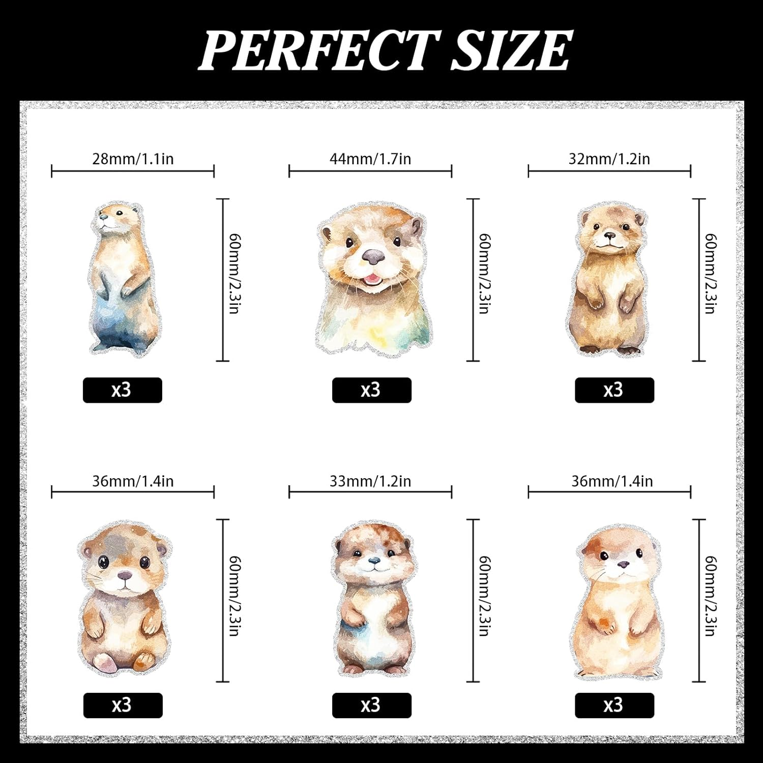 18Pcs Cute Cartoon Otter, Sea Otter Animal Them Happy Birthday Cupcake Decorations Set - Perfect for Boys Girls Birthday Party, Baby Shower, Animal Theme Party Kawaii Zoo Decoration Supplies - LIANGSS image number 1