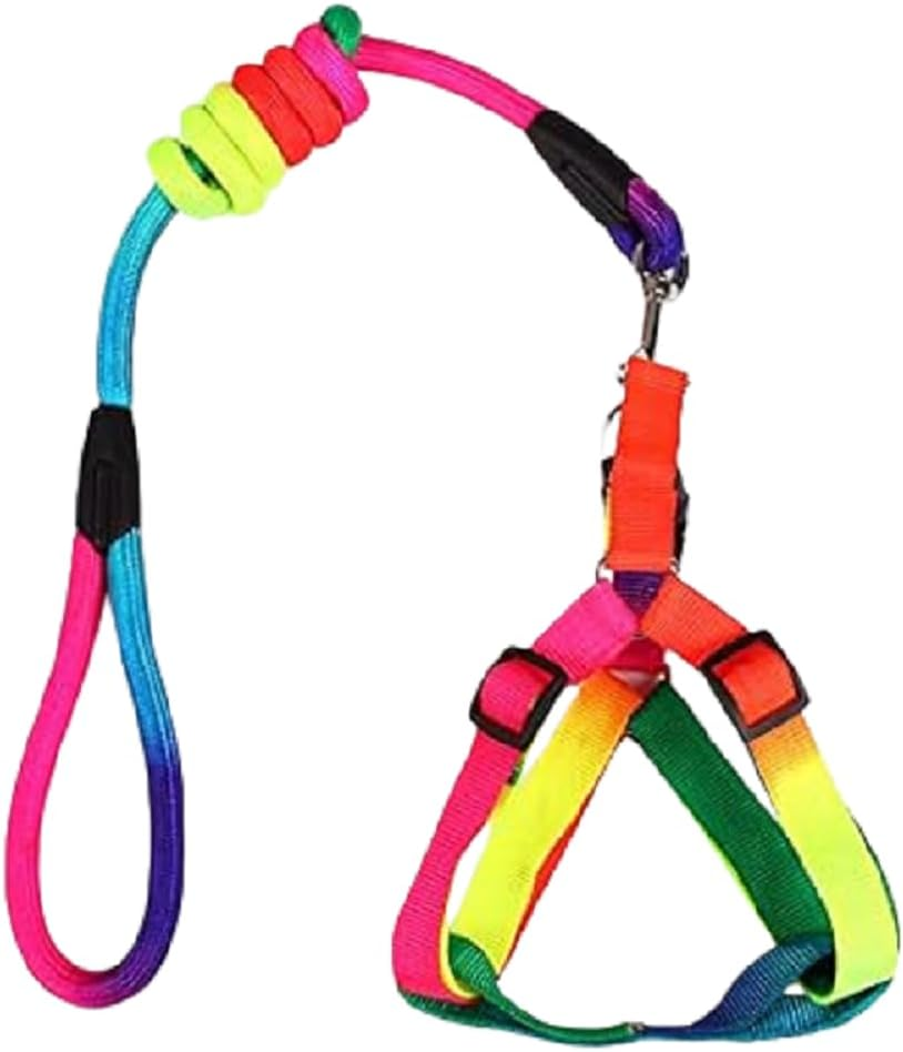 1 Pieces Adjustable Pig Harness with Leash Set Pet Supplies Harness with Leash Set for for Hog Piggy Rabbit Dog Small Animals Walking Jogging (Seven Colors, S) image number 2