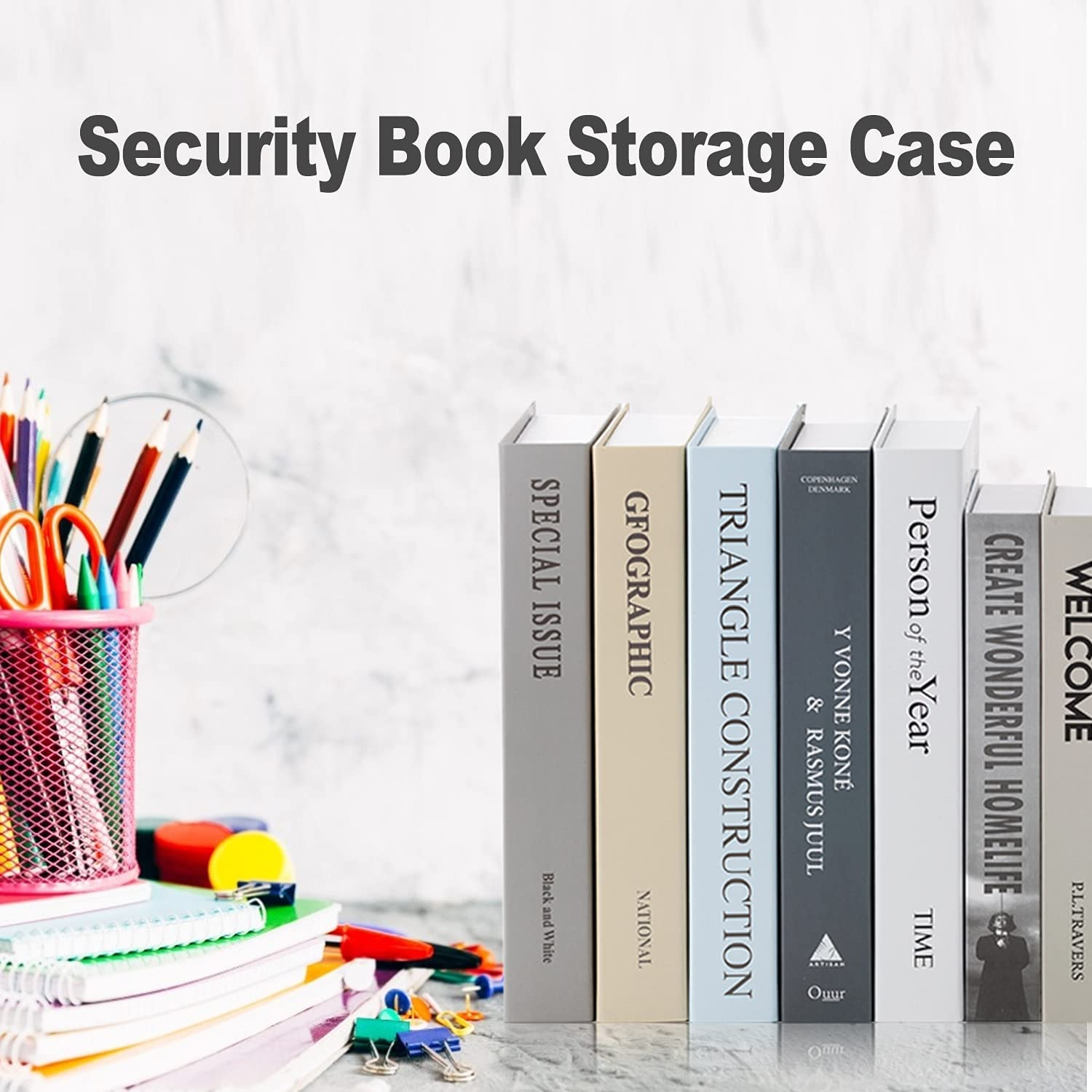 Book Safe Box, Portable Hidden Security Book Storage Case with Key Lock Travel Home Jewelry Passport Money Cash Secret Security Lock Box 18 X 11.5 X 5.5Cm / 7.09 X 4.53 X 2.17Inch image number 1