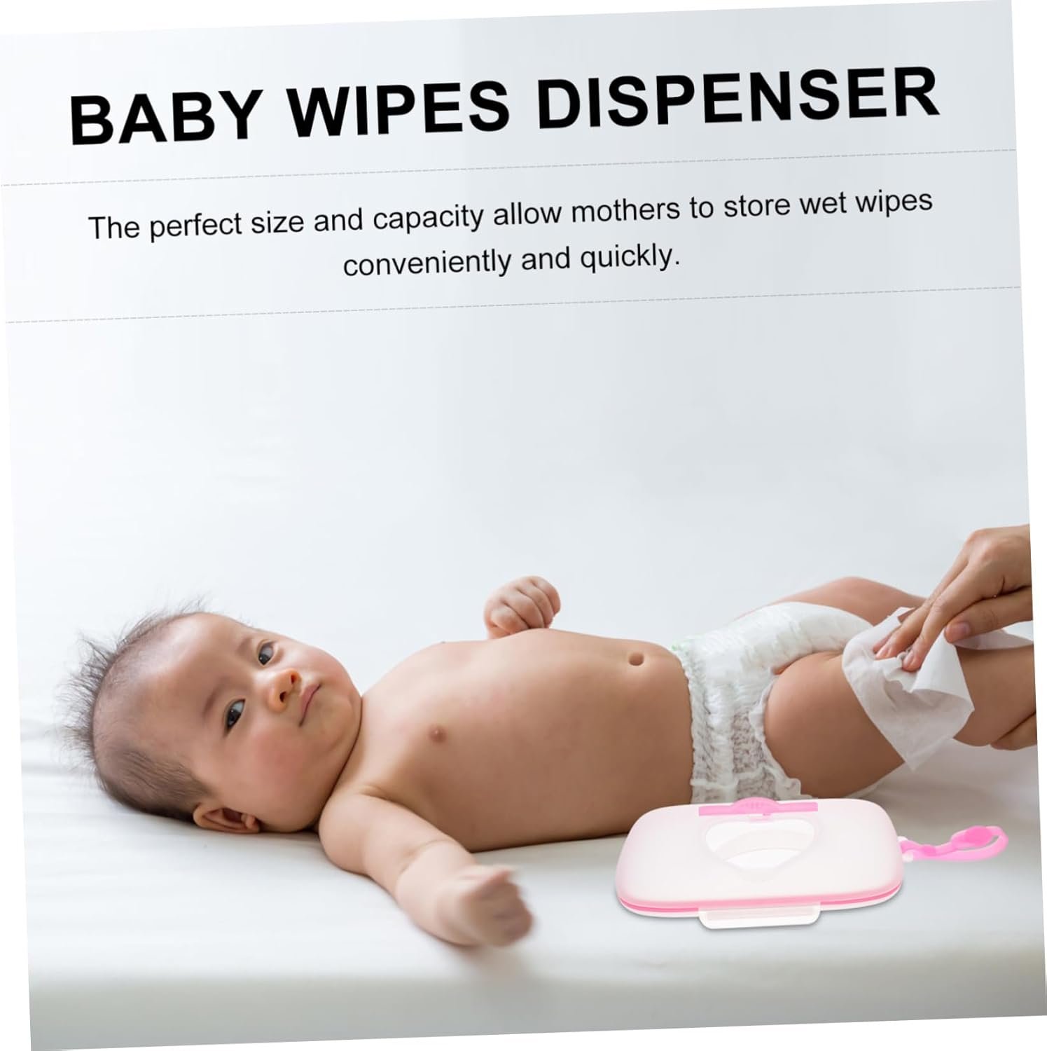 Toyvian 1Pc Baby Outdoor Portable Wet Tissue Case Crib Button Dispenser Box image number 1