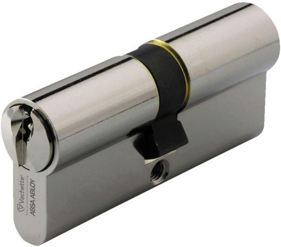 Vachette First Mechanical Door Lock Cylinder - Double Entry 30 X 30Mm - 5 Pin Mechanism - 3 Keys - Easy Installation - Brass Finish