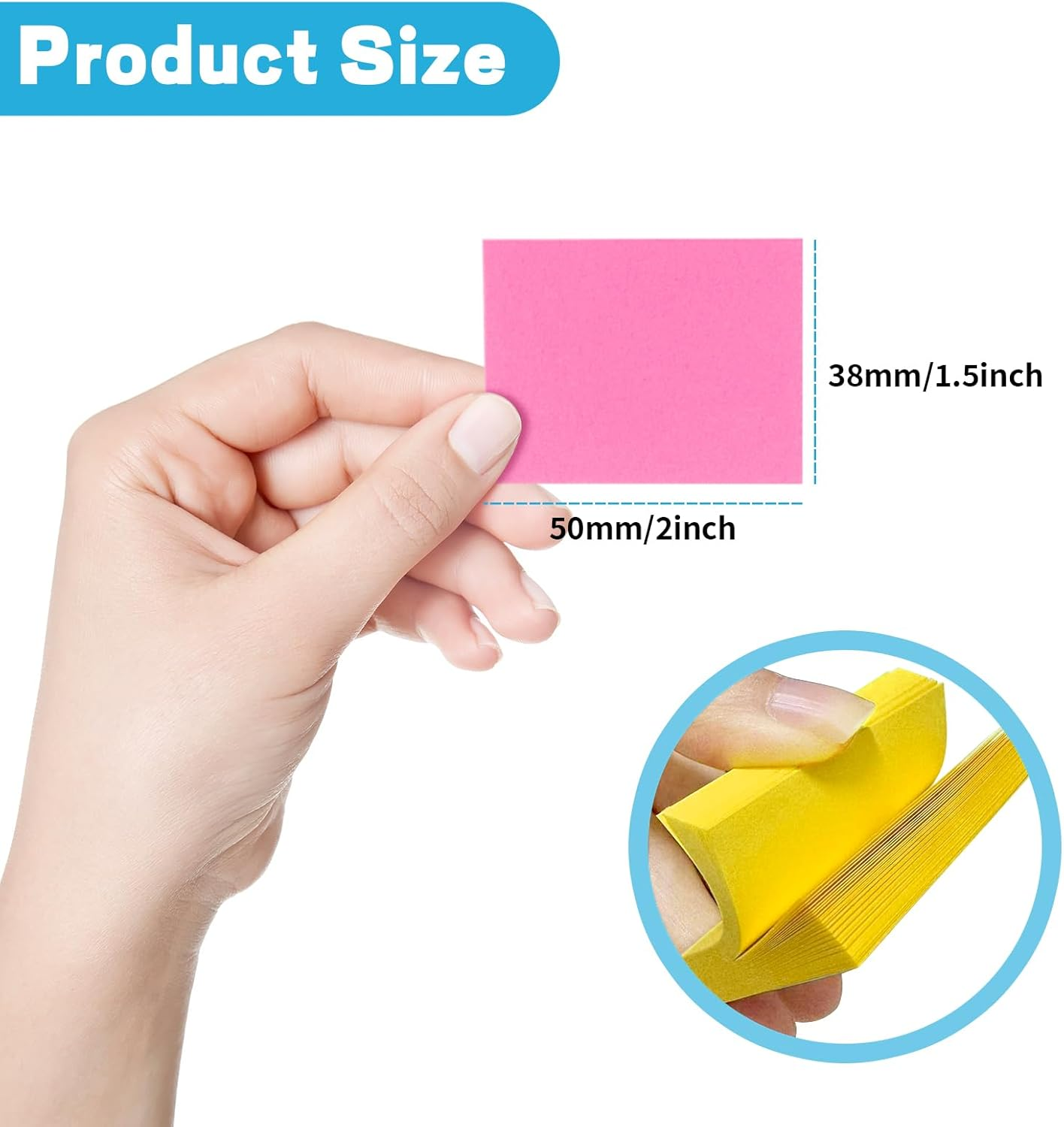 Pack of 24 Sticky Notes, 50 X 38 Mm, Small Sticky Notes, Self-Adhesive Notes Pads for Office, Home, School, Session, 75 Sheets/Notes, 1800 Sheets in Total (8 Colours)